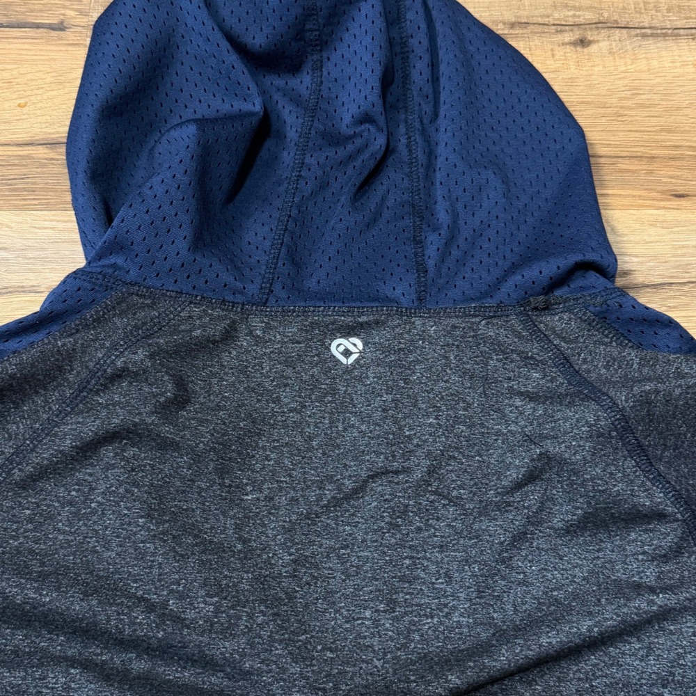 Colosseum West Virginia University WVU Quarter Zip Hoodie Womens XL Gray Navy - Picture 7 of 10